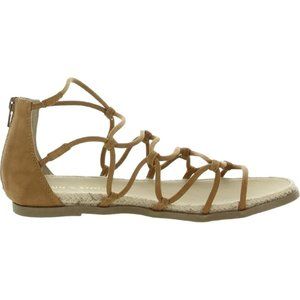 SUN + STONE Olivia Tan Faux Leather Espadrille Gladiator Sandals - 7.5 - NEW